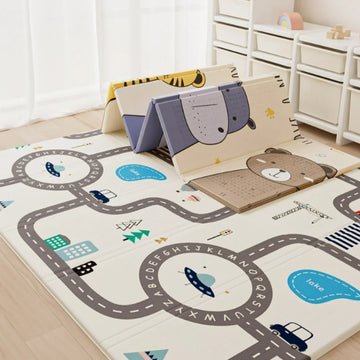 Foldable Kids Play Mat with Colorful Road & Alphabet Design – Safe, Soft & Educational